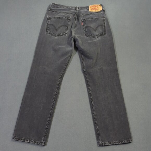 Levi's Jeans Mens 34x32 Fits 30x29 Black 501 Straight Button Fly Classic Fit Y2K - Picture 2 of 12